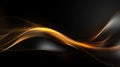 Abstract gold wavy lines on black background. illustration for your design Generative AI Royalty Free Stock Photo