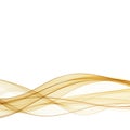 Abstract gold wavy on white background with golden color smooth curves wave lines for luxury background. eps 10 Royalty Free Stock Photo
