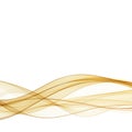 Abstract gold wavy on white background with golden color smooth curves wave lines for luxury background. eps 10