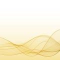 Abstract gold wavy on white background with golden color smooth curves wave lines for luxury background