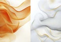 Abstract Gold and White Flowing Wave Forms with Glitter Texture Royalty Free Stock Photo
