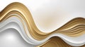 Abstract Gold and White Wavy Layers Royalty Free Stock Photo