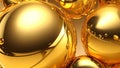 Abstract golden background with balls and splashes Ai Generated