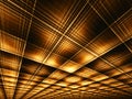 Abstract fractal ceiling - digitally generated golden image