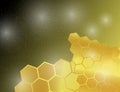 Abstract Golden Bright Yellow Honeycomb Background. Royalty Free Stock Photo