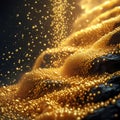 Abstract Golden Bubbles and Ripples on Dark Textured Surface liquid fluid Royalty Free Stock Photo