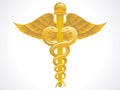 Abstract golden caduceus sign Royalty Free Stock Photo