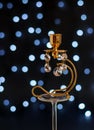 Abstract - golden candlestick with crystals and lights