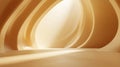Abstract Golden Cave Interior with Curving Walls and Soft Light Royalty Free Stock Photo