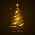 abstract golden christmas tree design vector illustration Royalty Free Stock Photo