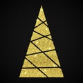 Abstract golden christmas tree background. Golden Christmas tree as a symbol of happy New Year, merry Christmas holiday Royalty Free Stock Photo