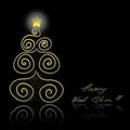 Abstract golden christmas tree on black background Royalty Free Stock Photo