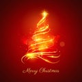 abstract golden christmas tree vector design illustration Royalty Free Stock Photo