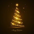 abstract golden christmas tree vector design illustration Royalty Free Stock Photo