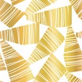 Abstract golden collage seamless vector pattern. Faux metallic gold foil contemporary art seamless geometric background Royalty Free Stock Photo