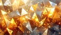 Abstract Golden Crystal Facets with Glittering Light Royalty Free Stock Photo