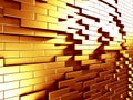 Abstract Golden Cubes Wall Background