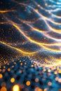 Abstract Golden Digital Waves Energy Flow, Portrait Images Generative AI Royalty Free Stock Photo