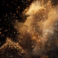 Abstract Golden Dust and Glitter Explosion Royalty Free Stock Photo