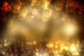 Abstract golden festive bokeh background with glitter sparkle bl