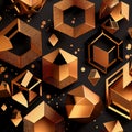 Abstract Golden Geometric Bckground. Generative AI