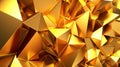 An abstract, golden geometric composition with sharp, angular shapes and a reflective surface, creating a dynamic pattern Royalty Free Stock Photo
