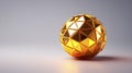 Abstract Golden Geometric Sphere with Triangular Facets Royalty Free Stock Photo