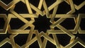 Abstract golden girih pattern. Arabic geometric background