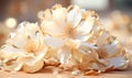 abstract white golden flower background, in the style of floral montage Royalty Free Stock Photo