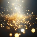 Abstract golden glitter sparkle defocused rays lights bokeh Festive Christmas background. Generative AI Royalty Free Stock Photo