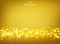 Abstract of golden glitters bokeh on gold gradient background