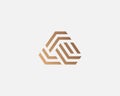 Abstract golden gradient letter A logo design template icon sign. Creative foundation construction triangle wickerwork