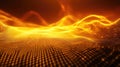 Abstract golden grid network forming futuristic wave background Royalty Free Stock Photo