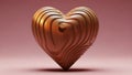 Abstract Golden Heart Sculpture Royalty Free Stock Photo