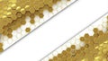 Abstract Golden Hexagon Pattern with White Diagonal Stripes Royalty Free Stock Photo