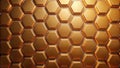 Abstract golden hexagonal pattern background texture a luxurious design element for modern projects. Generative AI Royalty Free Stock Photo