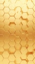 Abstract golden honeycomb pattern with shimmering light and shadow effects Royalty Free Stock Photo