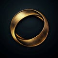 Abstract golden infinity loop on dark background