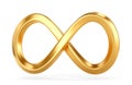 Abstract golden infinity symbol isolated on white background Royalty Free Stock Photo