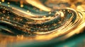 Abstract golden light data stream flowing wave Royalty Free Stock Photo
