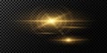 Abstract golden light effect on a dark transparent background. Vector footage for your project. Explosion with glowing sparks. Royalty Free Stock Photo