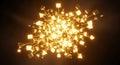 Abstract Golden Light Explosion with Geometric Shapes on Dark Background Royalty Free Stock Photo
