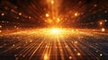 Abstract golden light lines creating digital big data flow Royalty Free Stock Photo