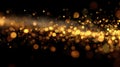abstract golden light particles flowing Royalty Free Stock Photo