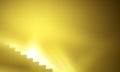 Abstract golden light rays scene with stairs Royalty Free Stock Photo