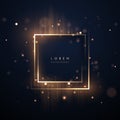 Abstract golden light square frame template Royalty Free Stock Photo
