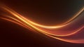 Abstract golden light waves on dark background with glowing flowing lines, warm luxury gradient backdrop Royalty Free Stock Photo
