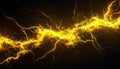 Abstract Golden Lightning Strike Energy Burst Spark Background Royalty Free Stock Photo