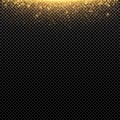 Abstract golden lights fly on a transparent background. Magical gold dust and glare. Festive background. Golden backlight. Vector