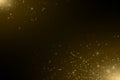 Abstract golden lights. Flying magical golden dust and glares. Festive Christmas background. Light effect. Golden Spray. Vector il